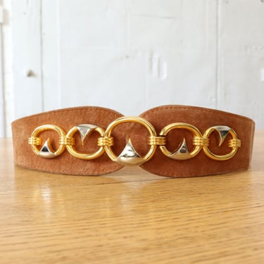 Sandy Suede Mixed Metal Belt