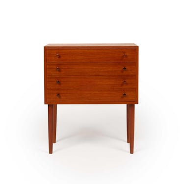 Danish Mid-Century Four-Drawer Teak Nightstand /Chest 1960s 