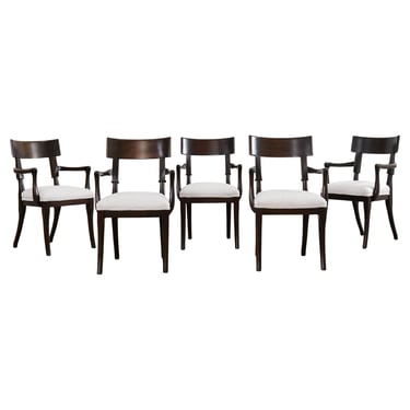 Set of Five Christian Liaigre for Nobilis Mahogany Dining Chairs