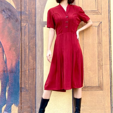 Linger With Me 40s Crepe Dress