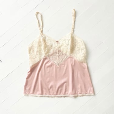 Vintage Pink + White Lace Camisole 