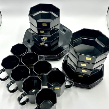 Arcoroc Black Bowls Set of 4 | French Vintage Glass | | Lost + Found  Handworks - Hyattsville, MD | ATTIC