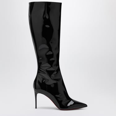 Christian Louboutin High Black Patent Leather Boot Women