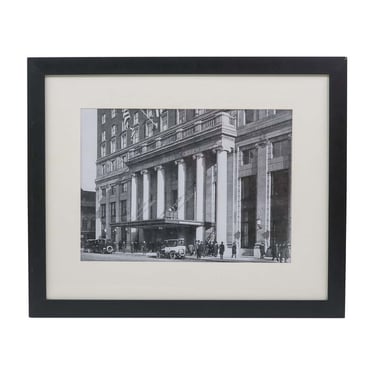 Framed &#038; Matted Black &#038; White Photo of The Hotel Pennsylvania Edifice