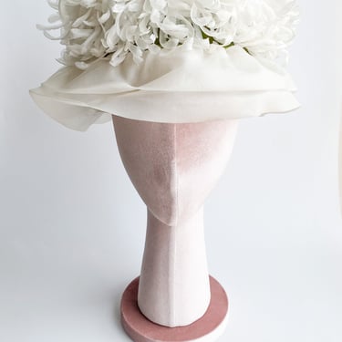1960s White Flower Petal Hat