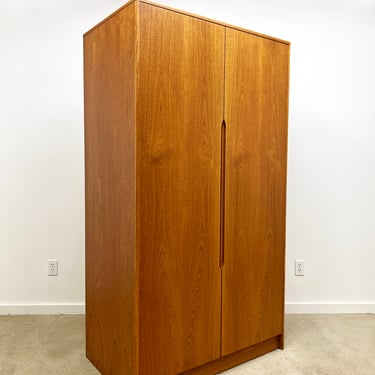 Danish modern teak wardrobe armoire dresser closet mid century 