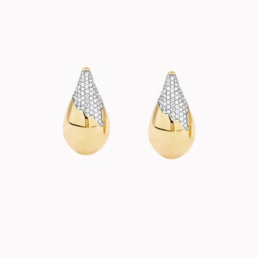 Gota Diamond Puff Teardrop Earrings