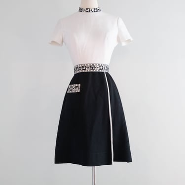 Iconic 1960's MOD Zodiac Mini Dress By Lanz / XS