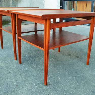 Pair of Finn Juhl Teak Side Tables with Shelves Model 535 for France & Son