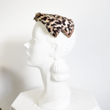 1950s Leopard Print Hat 