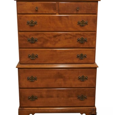 ETHAN ALLEN / BAUMRITTER Heirloom Nutmeg Maple Colonial Early American 34" Chest on Chest 
