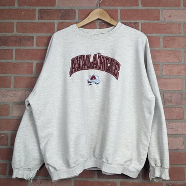 Vintage 90s Embroidered NHL Colorado Avalanche Hockey ORIGINAL Crewneck Sweatshirt - Extra Large 