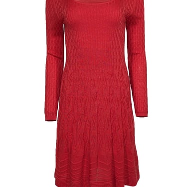 Missoni - Bright Red Long Sleeve Knit Dress Sz 6