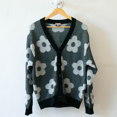 Kenzo Boke Flower Print Cardigan in Black S/M/L