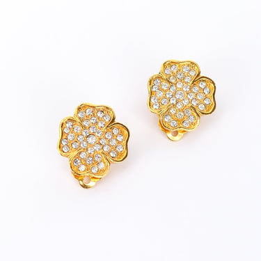 Rhinestone Clover Earrings