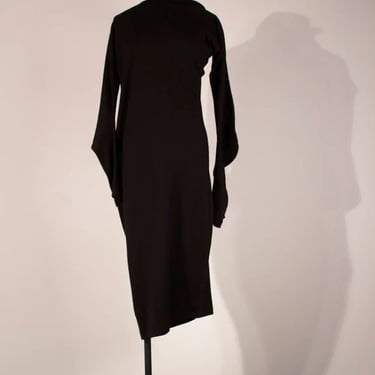 Alexander McQueen black jersey midi dress 