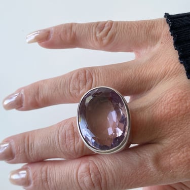 Sterling Silver Purple Crystal Ring