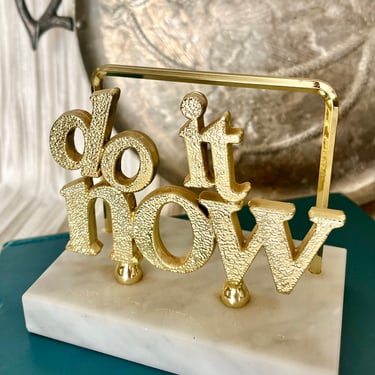 Do It Now Desk Organizer, Paper Holder, Mail Sorter, Marble Base, Office, Home Decor 