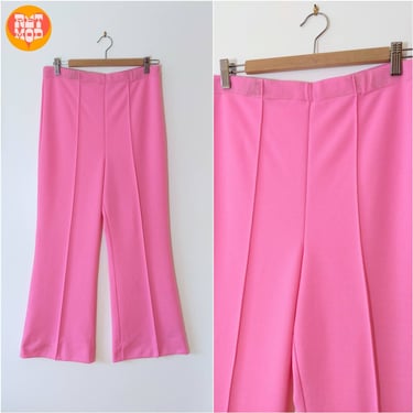 Fun Vintage 70s Bubblegum Pink Polyester Pants - AS IS 