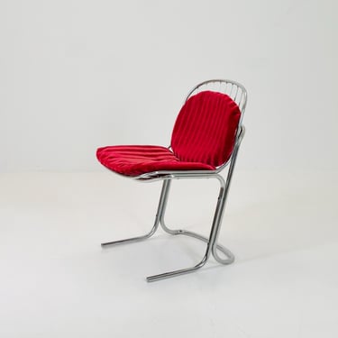 Mid century chrome  Dining Chair by Gastone Rinaldi, Italy, 1970s 