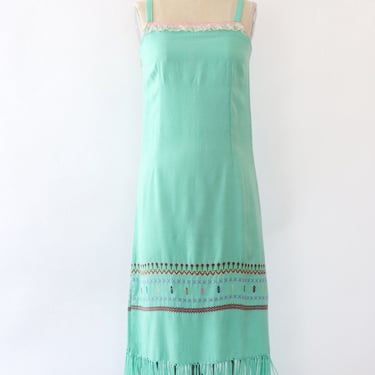 Seafoam Folk Flapper Dress XS