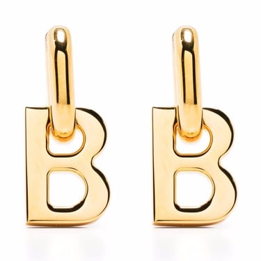 Balenciaga Women B Chain Xs Earrings In Shiny Gold Brass