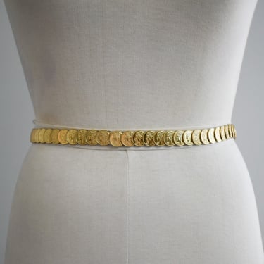 1980s Gold Coin Stretchy Belt 