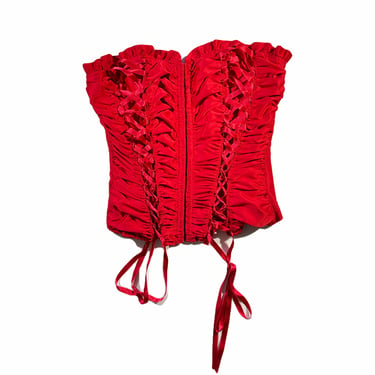 Vintage Corset Red Lace-Up Bustier