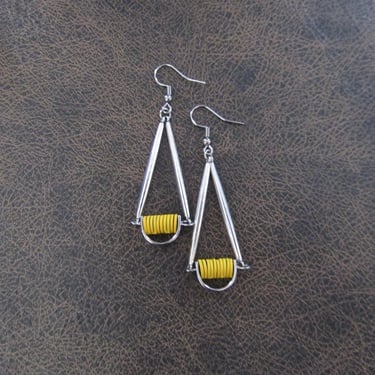 Yellow pendulum earrings 