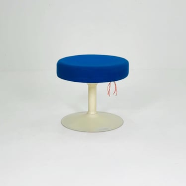 Mid century stool in Spaceage blue fabric 1970s Germany 