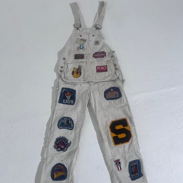 TBNW White Custom Carhartt Overalls w/ Patches Sz. M