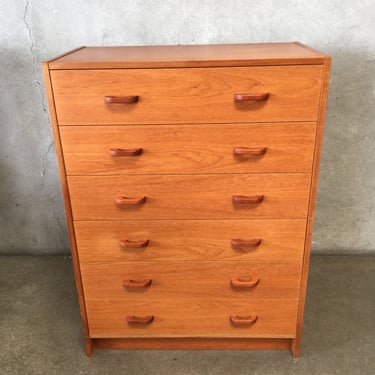 Vintage Danish Teak Tallboy Dresser