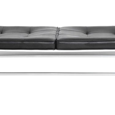 Bench in Chrome & Leather by Steelcase