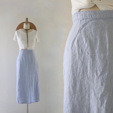 cornflower linen skirt 26-28 