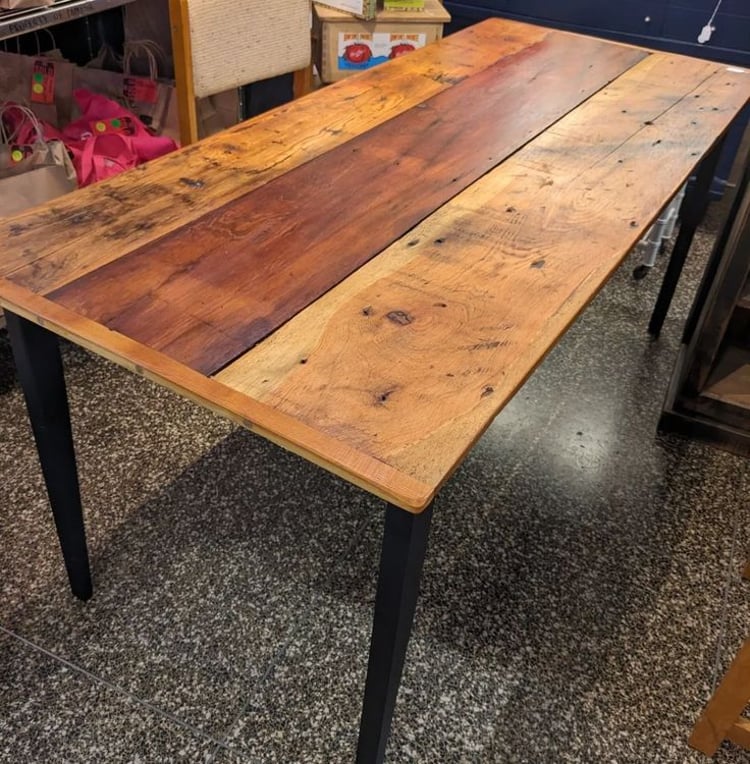 Extremely handsome reclaimed wood dining table 72x30.5x30" Call 202.232.8171 to purchase.
