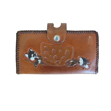 1970s Wallet Tooled Leather Mouse Novelty 