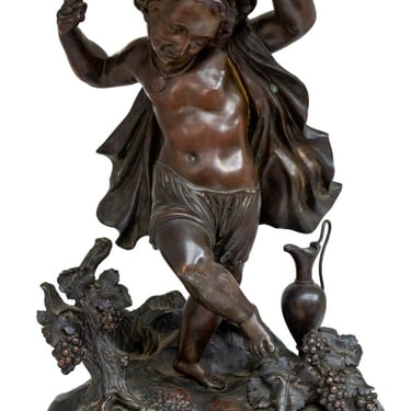 Clodion "Dancing Cherub" Patinated Bronze
