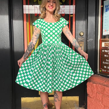 Vintage 50s/60s polka dot cotton dress