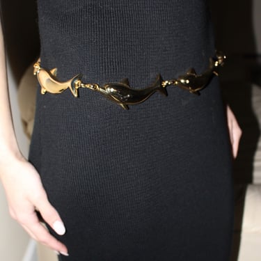 Incredible Vintage Dolphin Chain Belt