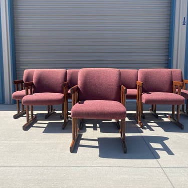 Mid Century Walnut Dining Chairs- Set of 8 