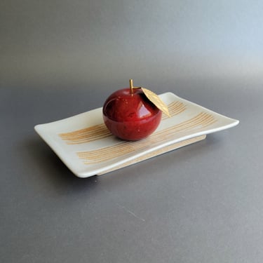 Rectangle sushi plate Stoneware serving platter Asian ceramic tray Japanese organic dish 