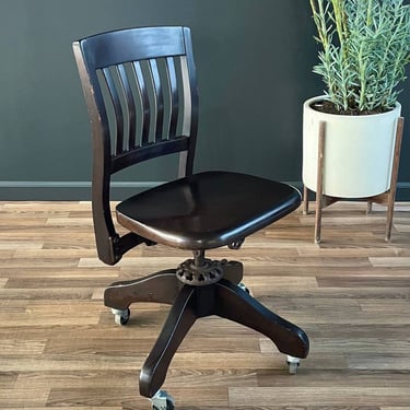 Mid-Century Ebonized Swivel Office Desk Chair, c.1960’s 