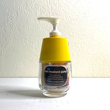 Vintage NOS Gemco Ware Mini Mustard Pump Glass Condiment Dispenser 