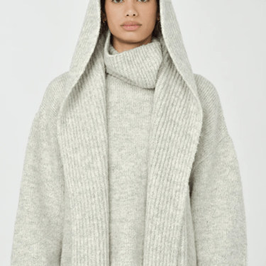 Juri hood scarf, melange grey