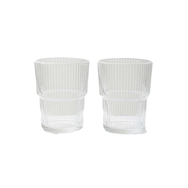 Pair of Ribbed Stacking Glasses 