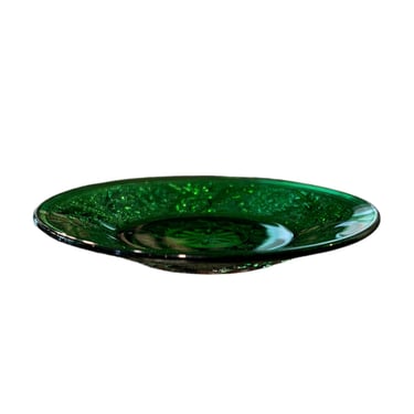 TMDP Vintage Emerald Glass Plate