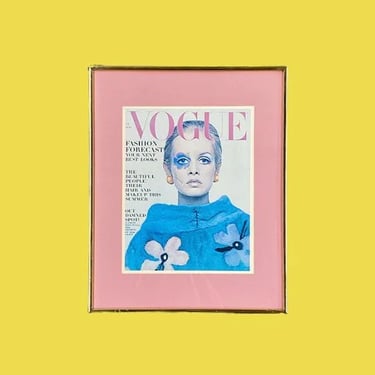 Vintage Vogue Print 1980s Retro Size 21x18 Contemporary + Twiggy + British Supermodel + Magazine Cover Art + Reproduction + Modern Wall Art 