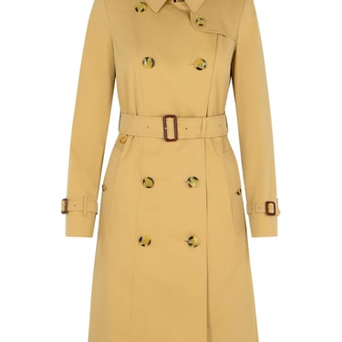 Burberry Long Beige Cotton 'Chelsea' Trench Coat Women