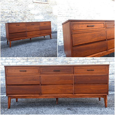 Extra-long 9-drawer Walnut Dresser 