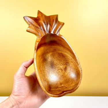 Pineapple Shaped Wood Catchall Bowl (2 Available) 